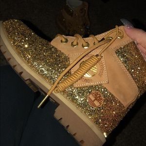 custom glitter timberlands
